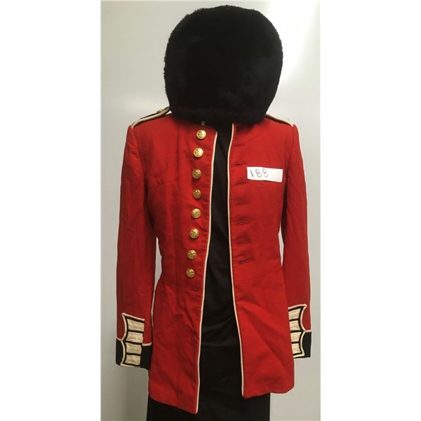 Canadian Military Parade Dress Tunic and Fur Hat, Med