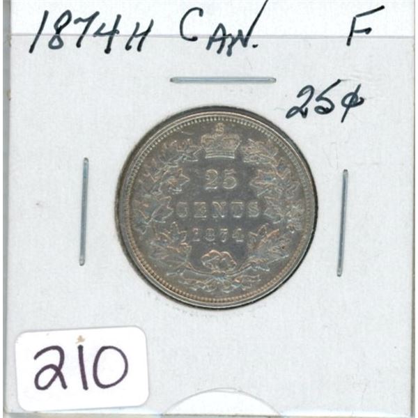 1894H Canadian silver twenty-five 25¢ cent coin