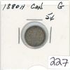 Image 1 : 1880H Canadian five cent coin, good
