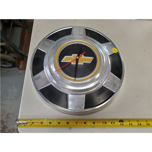 CHEVY HUB CAP CLOCK