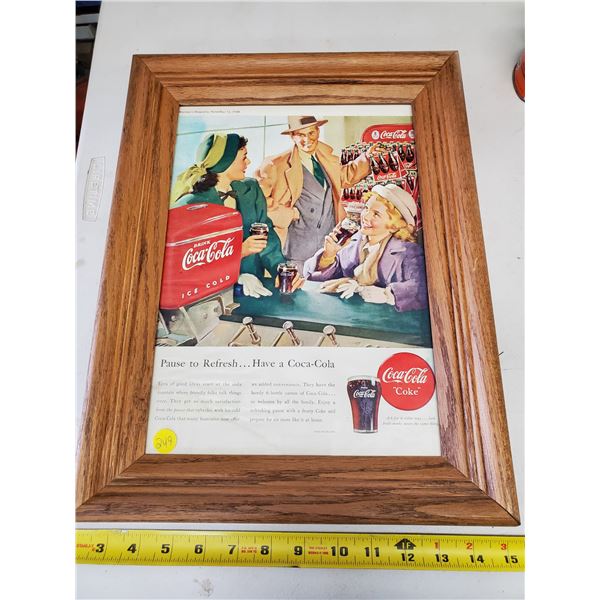 FRAMED COCA-COLA AD