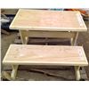 Image 4 : Children's Table (31.5x17.5x19.5) with 2 Benches (31.5x10x11.75)