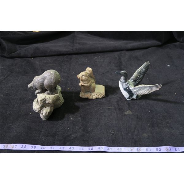 Misc. Décor, Wildlife Themed, 2 Ceramic, 1 wood