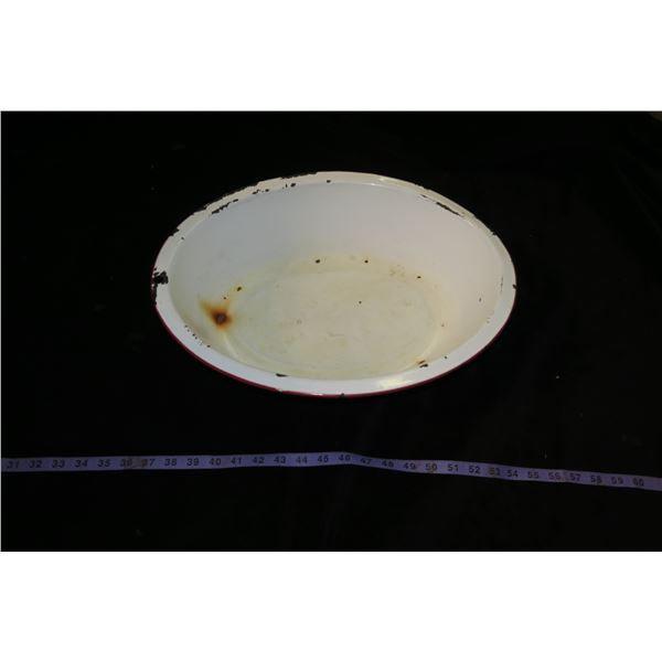 Vintage Enamel Oval Farm Tub
