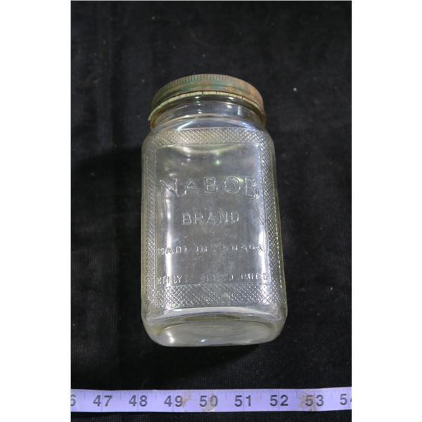 Square Glass Nabob Coffee Jar