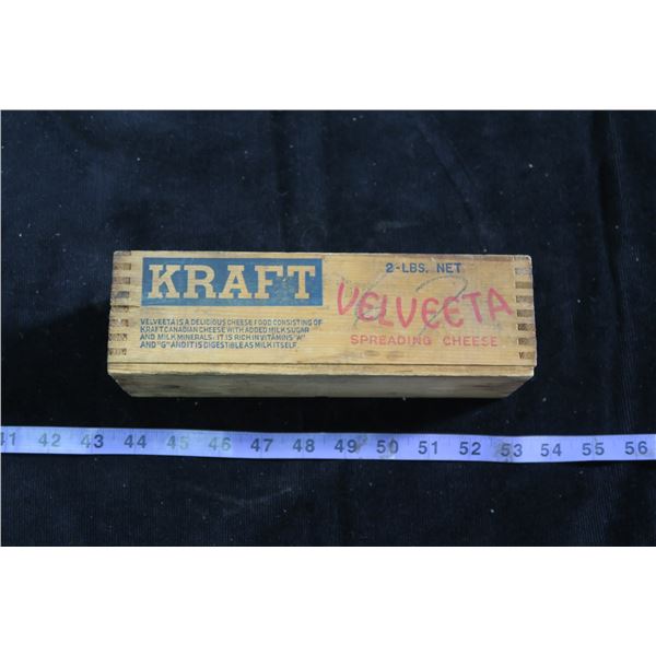 Vintage Kraft Velveeta Cheese Wood Box
