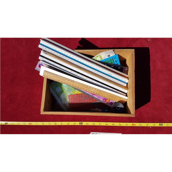 Crate & Rulers & Geometry Stencils