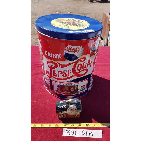 Large Pepsi Tin &  Small Coke Lunchbox