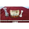 Image 1 : 2 Vases & Wagon Ceramic Pc.
