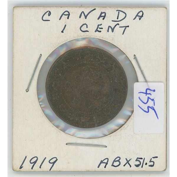 1919 Canadian One Cent Coin