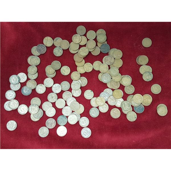 125 X 1940 - 1950 Canadian One Cent Coins