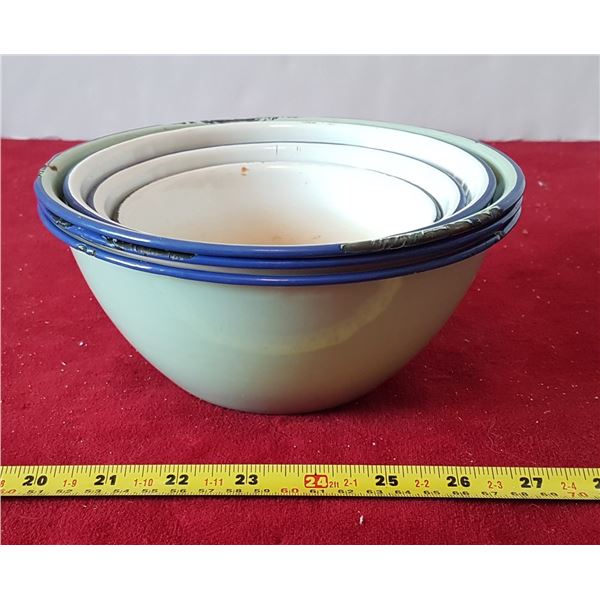 Lot of Enamelware Bowls 7 Pcs.