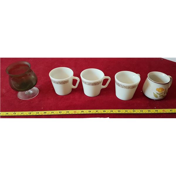 Lot of Glassware - Pyrex Mugs Etc.
