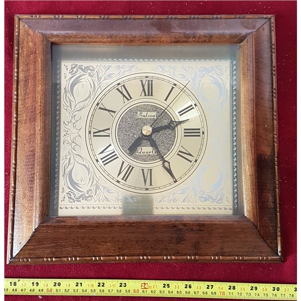 Bulova Wall Clock Wood Frame