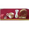 Image 1 : Lot of Clock & Creamer & Vase Etc. (Eaton's Clock)