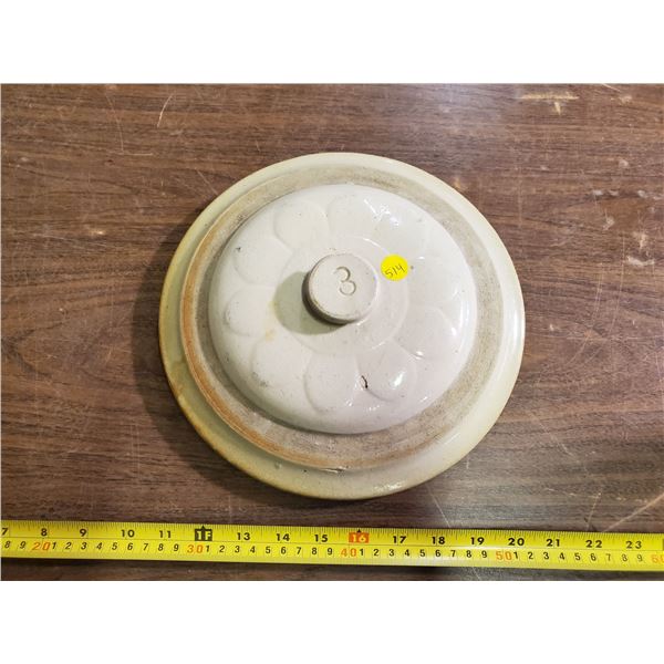 3 GALLON REDWING CROCK LID (SOME CHIPS)