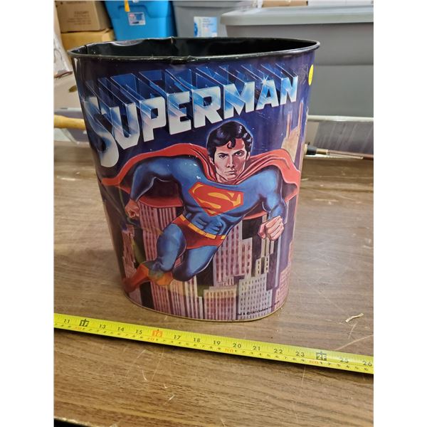 ORIGINAL 1978 DC COMICS SUPERMAN GARBAGE CAN