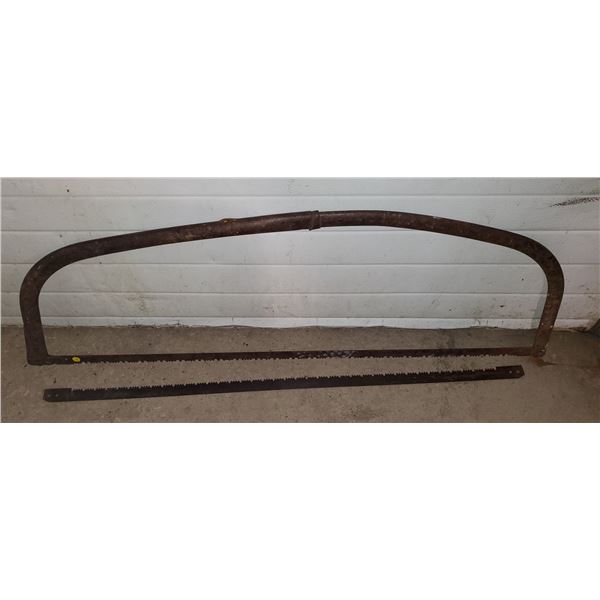 ANTIQUE SAW W/ EXTRA BLADE 48"L