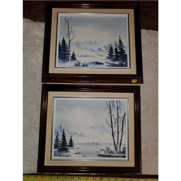 TWO FRAMED PAINTINGS - "PHANEUF" 12X14"