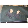 Image 1 : Hide blanket 56"×56", Hide/Leather Mitts (Possibly Buffalo?)