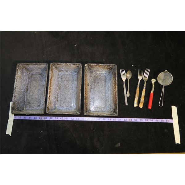 3 Baking Dishes & Misc. Utensils