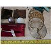 Image 5 : MISC LOT - GLASS DOOR KNOB, HARDWARE, SERVING TRAY, ETC