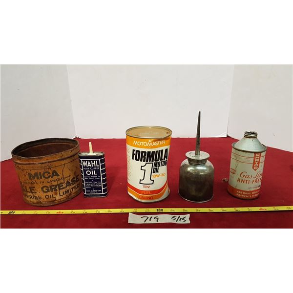 4 Vintage Tins & Oiler
