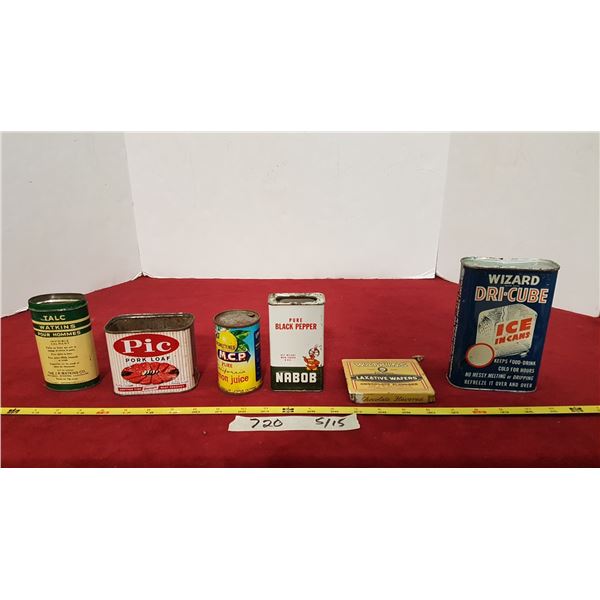 6 Misc. Vintage Tins