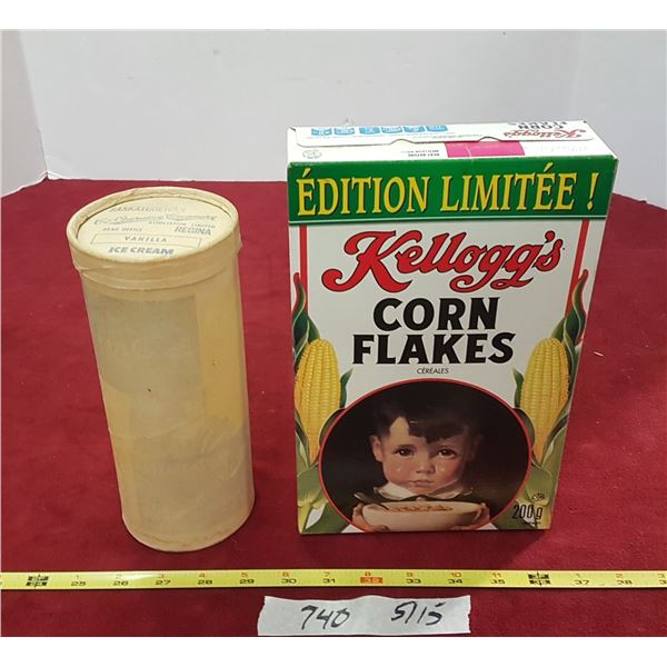 Corn Flakes Box & Ice Cream Container