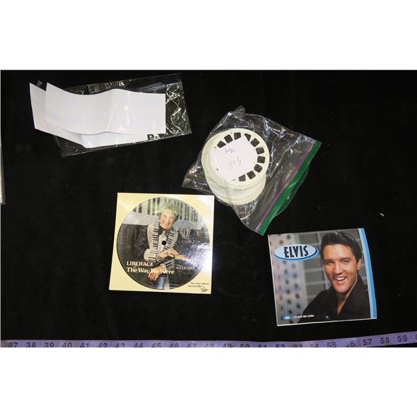 Liberace Paper Record, Elvis Calendar, Viewfinder Slides & Road Rage Decal