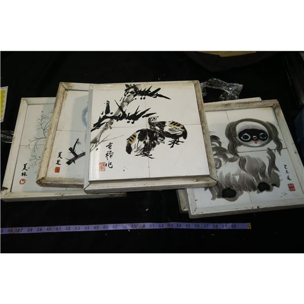 Lot of Nature Themed Oriental Paintings