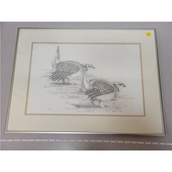 framed print "Prairie Dancers" pair of grouse 182/275