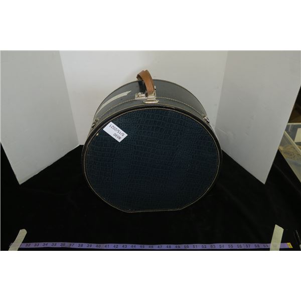 Round Leather Hat Box & Hats