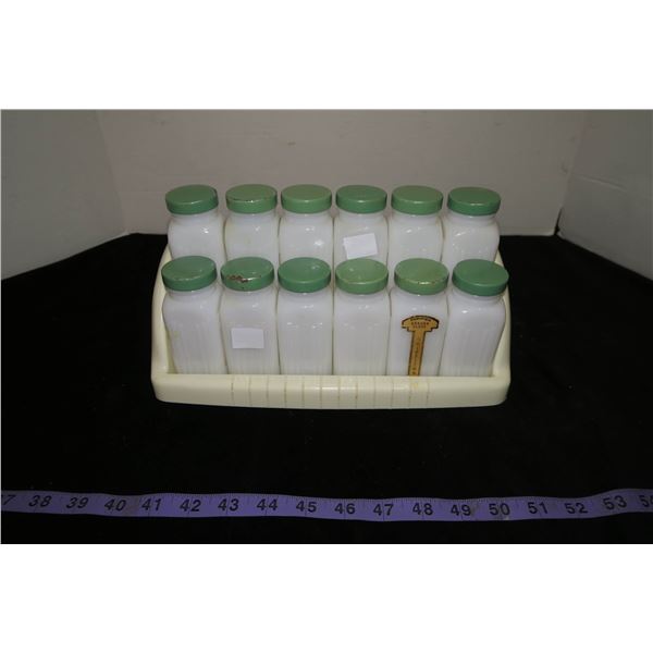 Vintage Spice Rack with Bottles, ~1950's