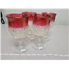 Image 3 : 4 water glasses ruby edge diamond point