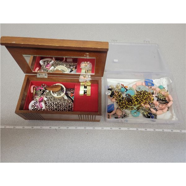 Jewelry box plus container of jewelry