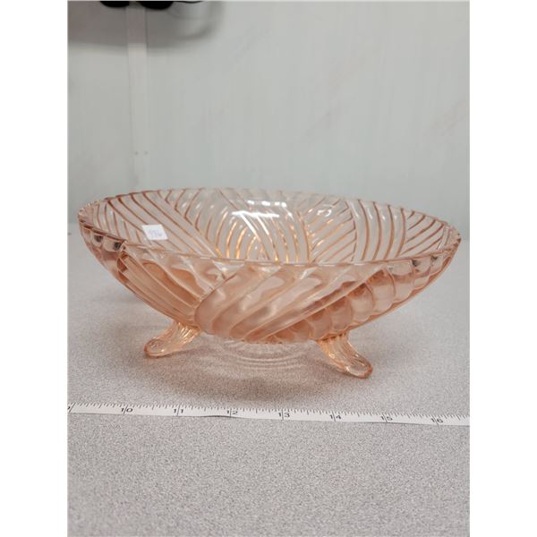 Pink footed bowl depression glass