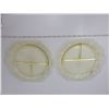 Image 1 : 2 Amber divided plates depression glass