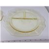 Image 2 : 2 Amber divided plates depression glass