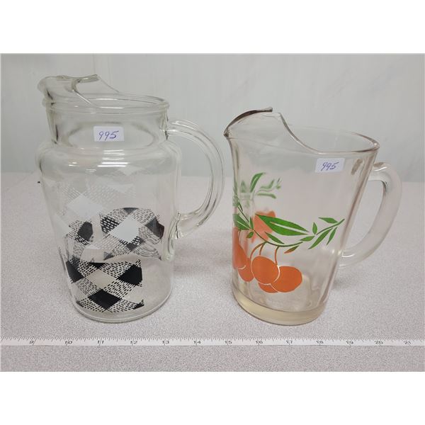 2 juice jugs 1950's