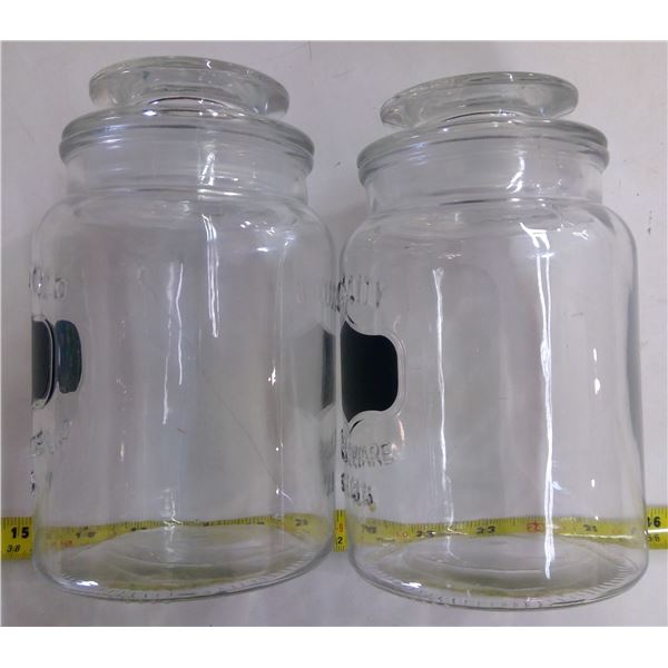 2 - Candy Glass Jars with Lids