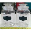 Image 3 : 2 - Candy Glass Jars with Lids