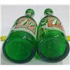 Image 5 : 2 - Vintage 7oz 7Up Bottles Green