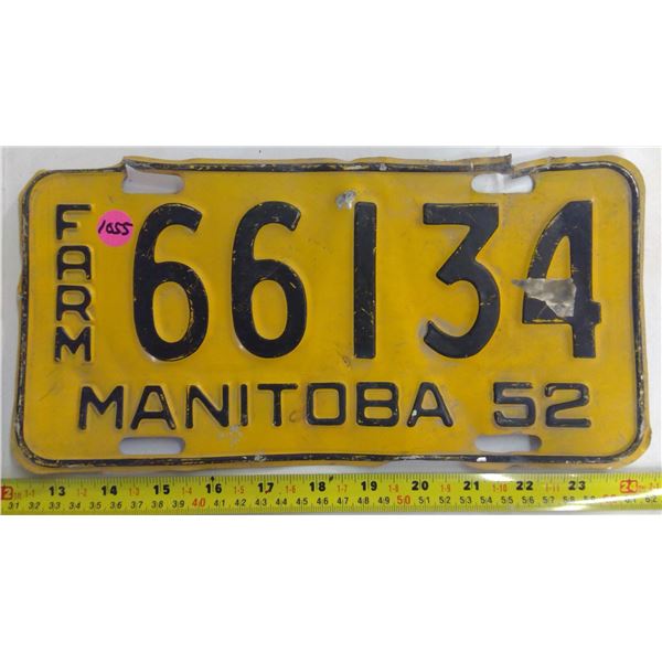 1952 Manitoba Licence Plates