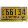 Image 1 : 1952 Manitoba Licence Plates