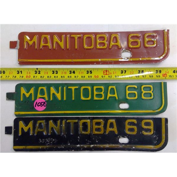 1966,1968,1969 Manitoba Licence Tags