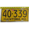 Image 1 : 1948 Manitoba Licence Plates