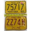 Image 1 : 1964 & 1976 Manitoba Trailer Plates