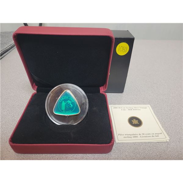 2008 50 cent sterling silver triangle coin - Milk delivery - Royal Canadian Mint
