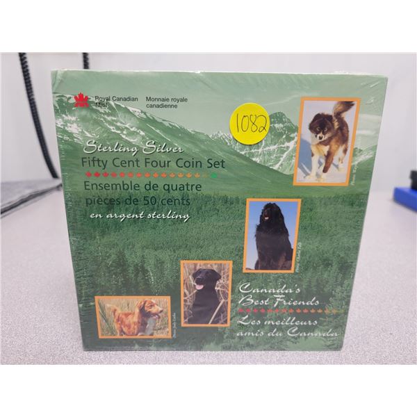 Sterling silver fifty cent four coin set, sealed. Canada's Best Friends. Royal Canadian Mint.